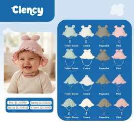 Clency Topi Bucket Hat Bayi Bordir Motif